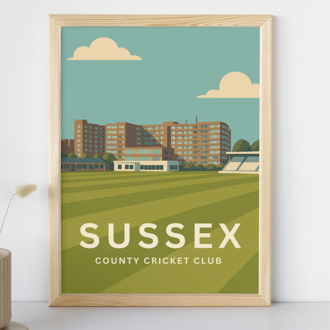 Sussex Cricket Ground Poster Borderless Art Print