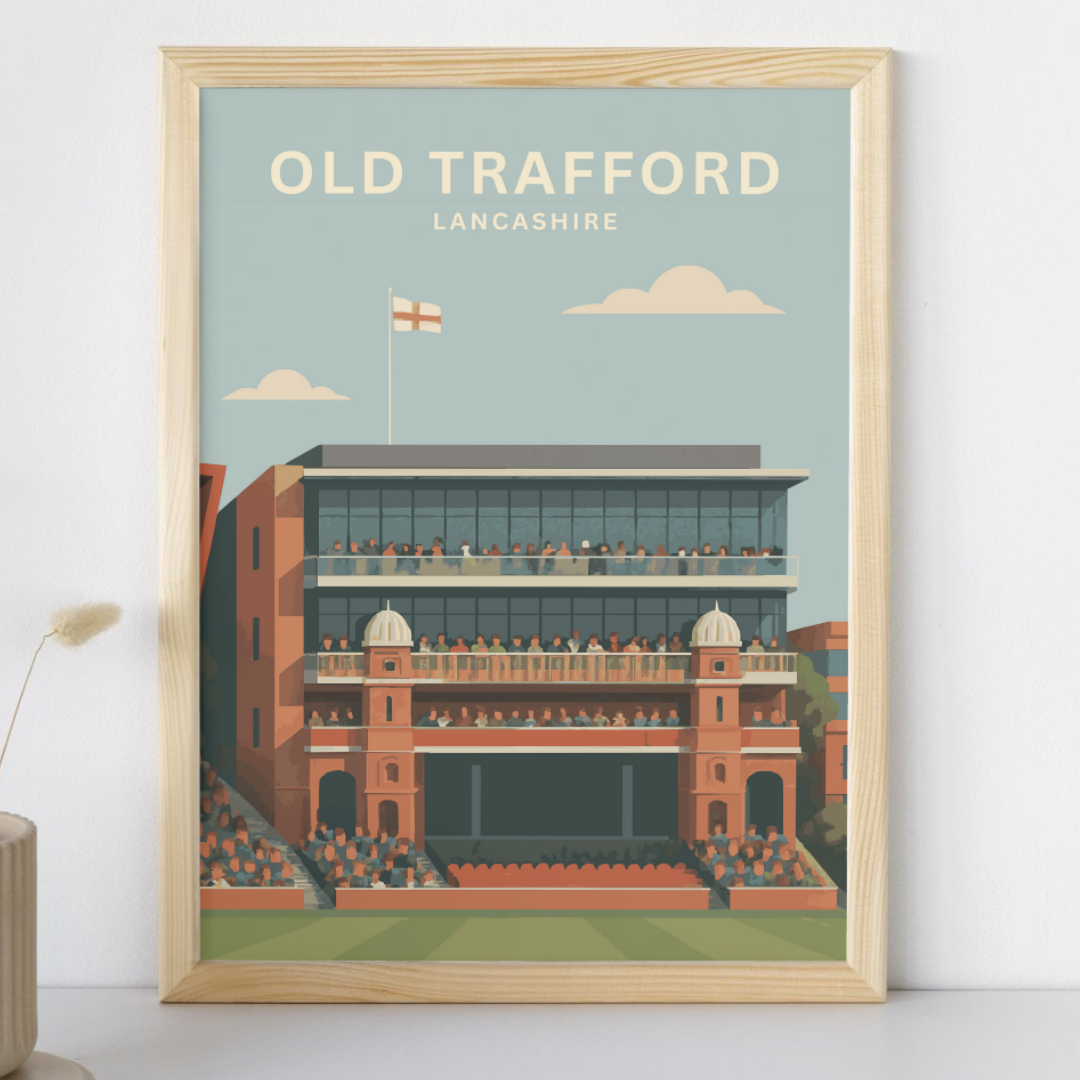 Old Trafford Cricket Stadium Poster Borderless Art Print