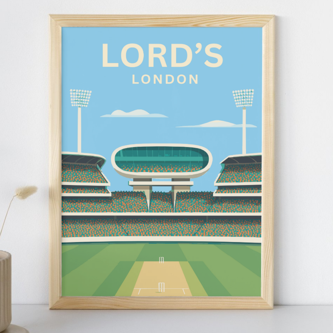 Lord's Nursery End Cricket Poster Art Print No Border