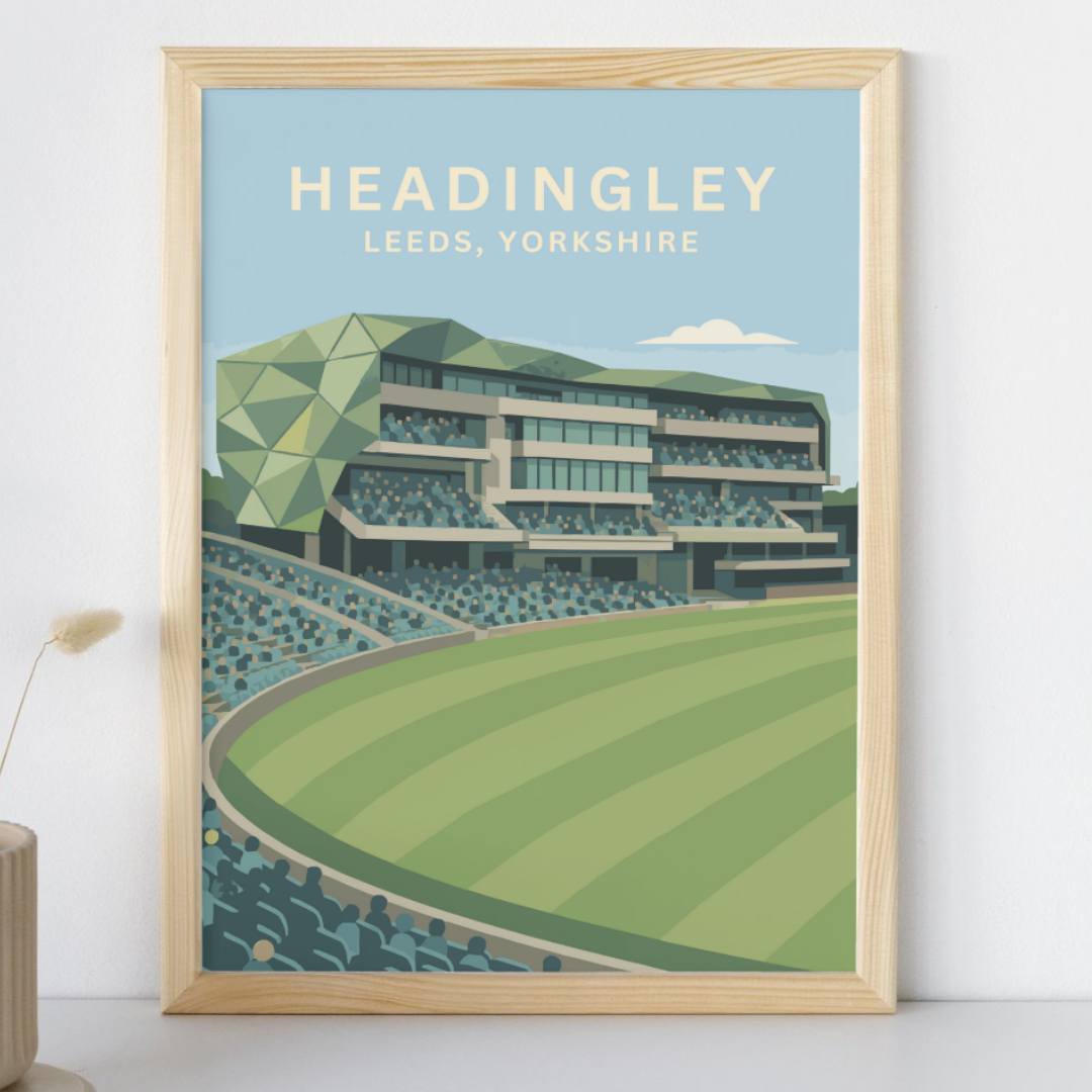 Headingley Cricket Stadium Poster Borderless Art Print