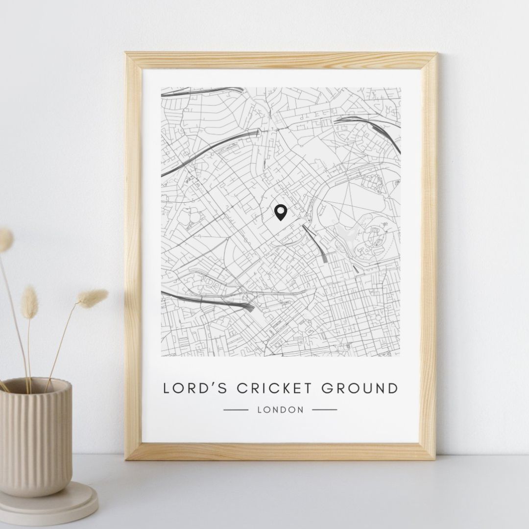 Lord's Cricket Ground Map Wall Print