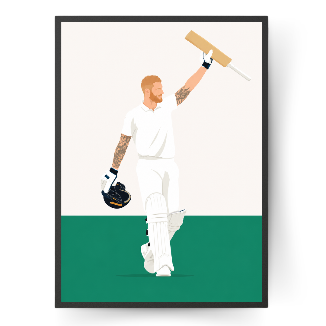 Ben Stokes Cricket Poster – Minimalist Cricket Wall Art Print