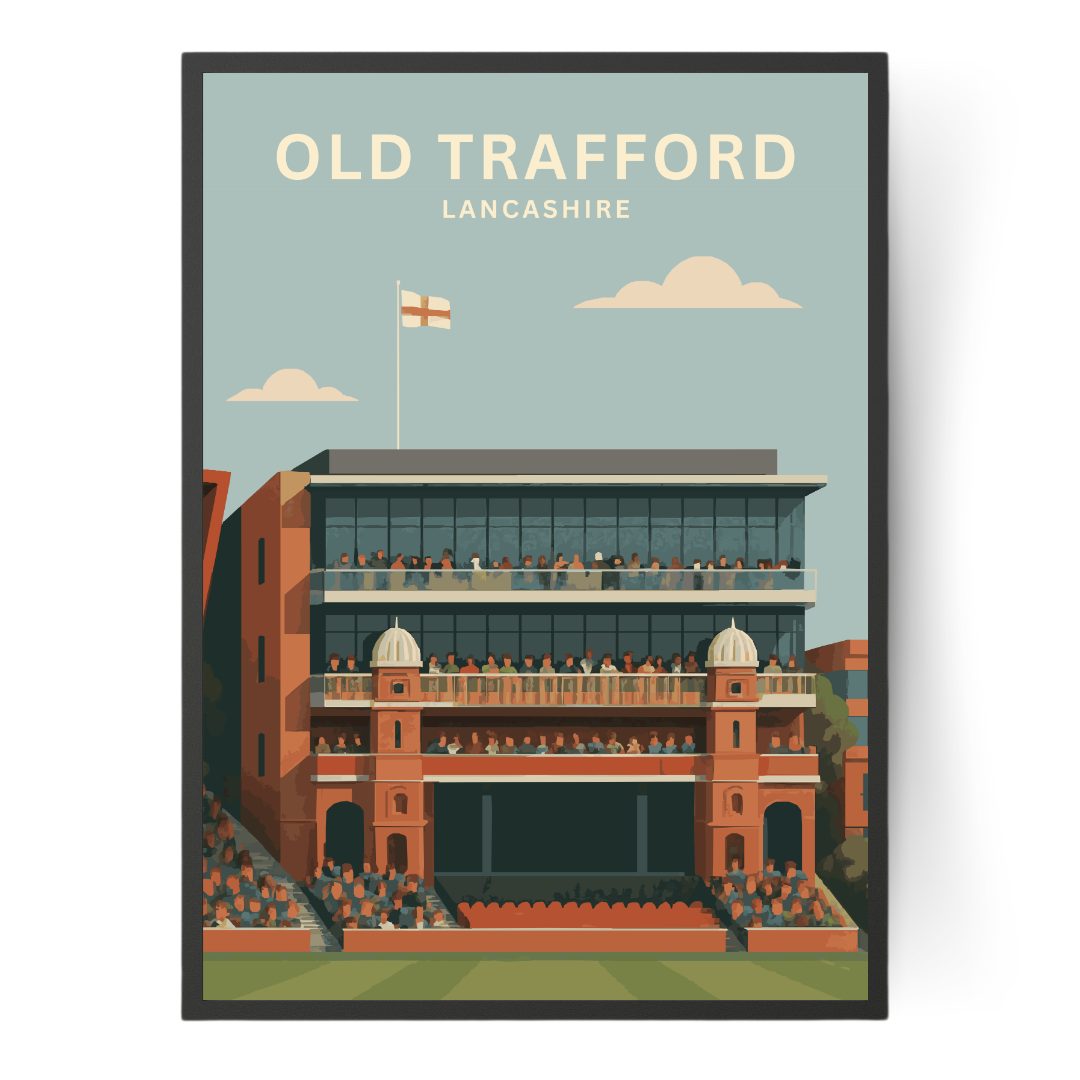 Old Trafford Cricket Stadium Poster Borderless Art Print