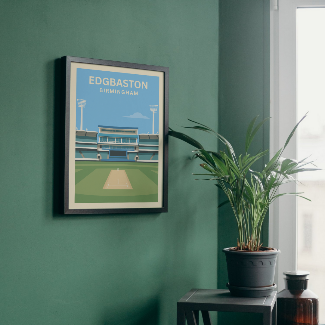 Edgbaston Cricket Ground Poster Wall Print Bordered