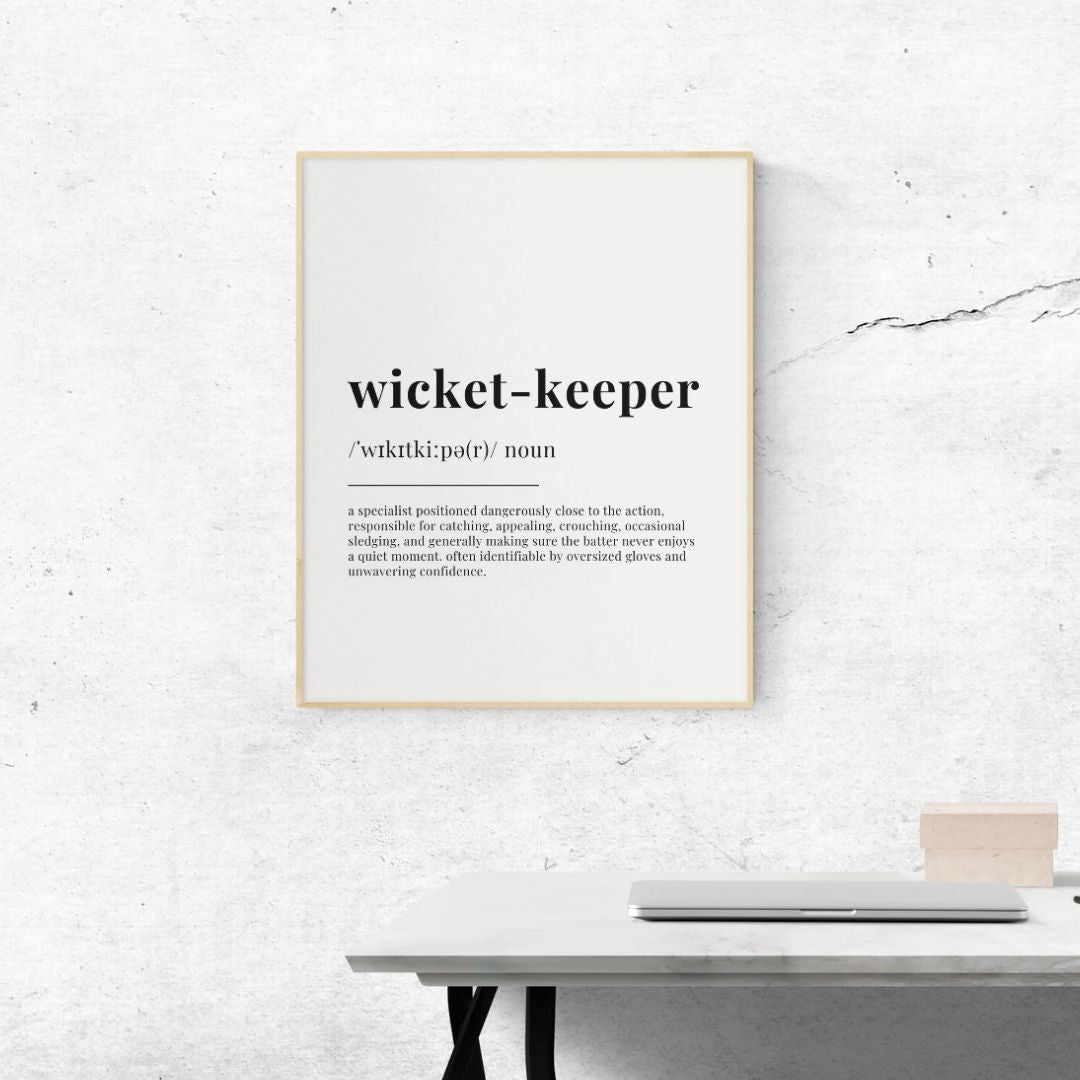 Wicket Keeper Definition Cricket Print | Funny Cricket Poster Gift