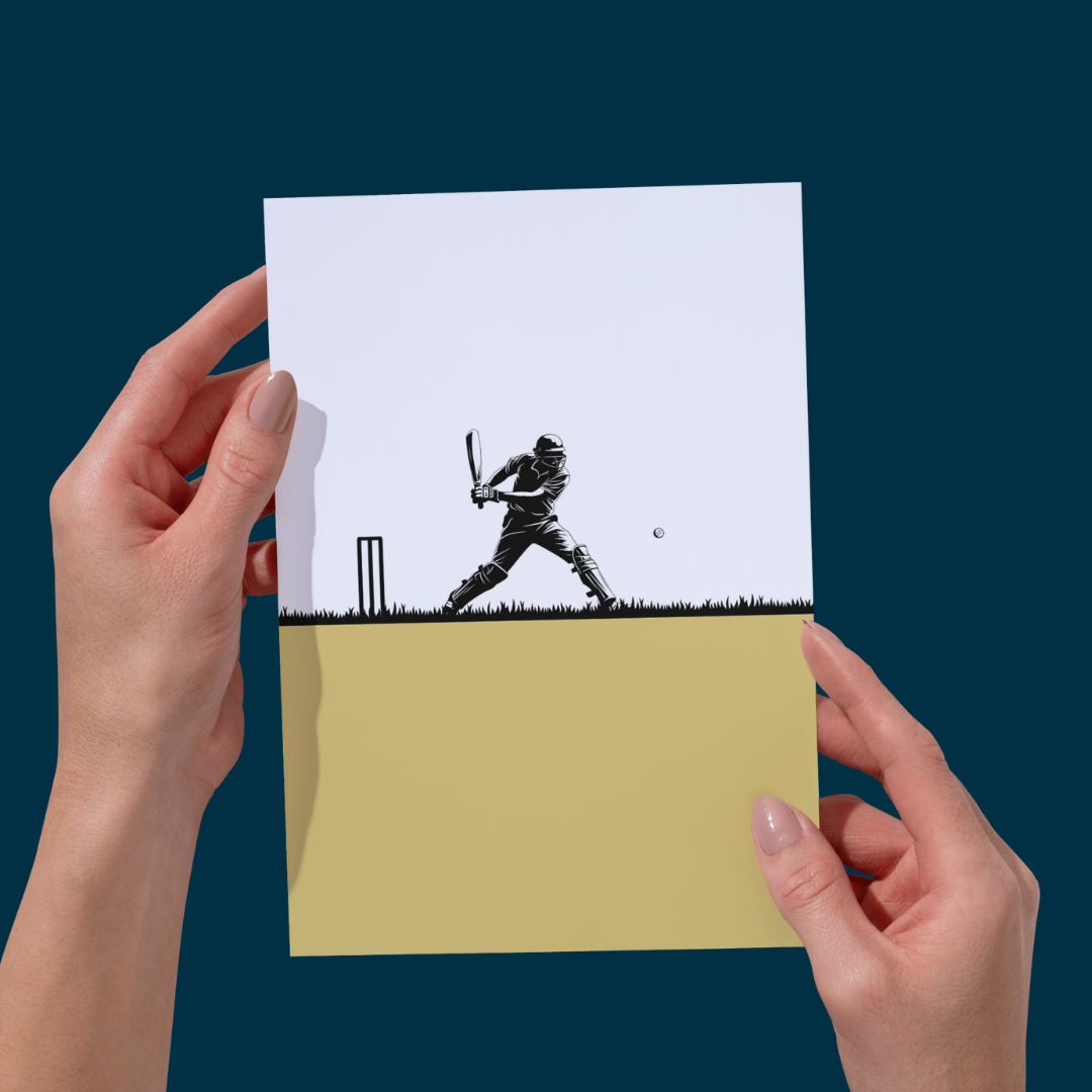 Cricket Wall Art Print Minimalist Batsman Silhouette Poster