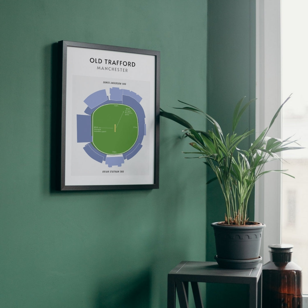 Modern Old Trafford Cricket Ground Technical Layout Wall Print