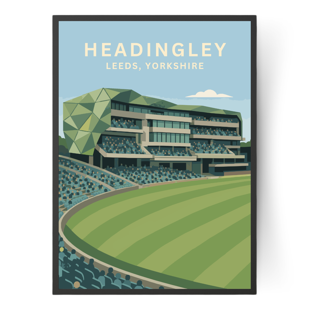 Headingley Cricket Stadium Poster Borderless Art Print