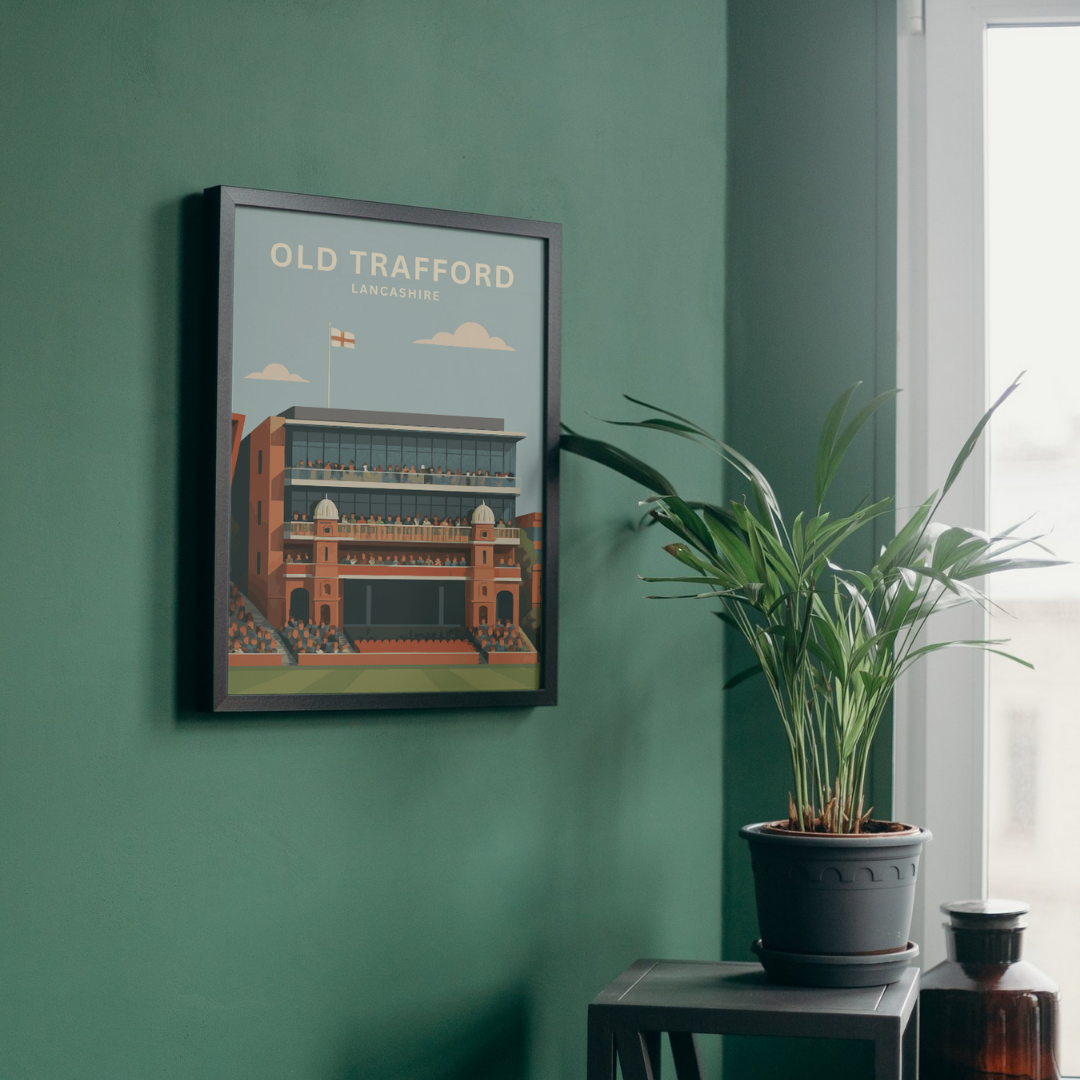 Old Trafford Cricket Stadium Poster Borderless Art Print