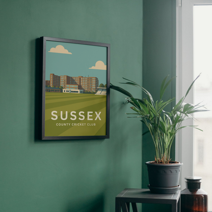Sussex Cricket Ground Poster Borderless Art Print