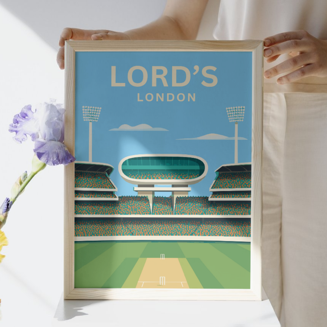 Lord's Nursery End Cricket Poster Art Print No Border