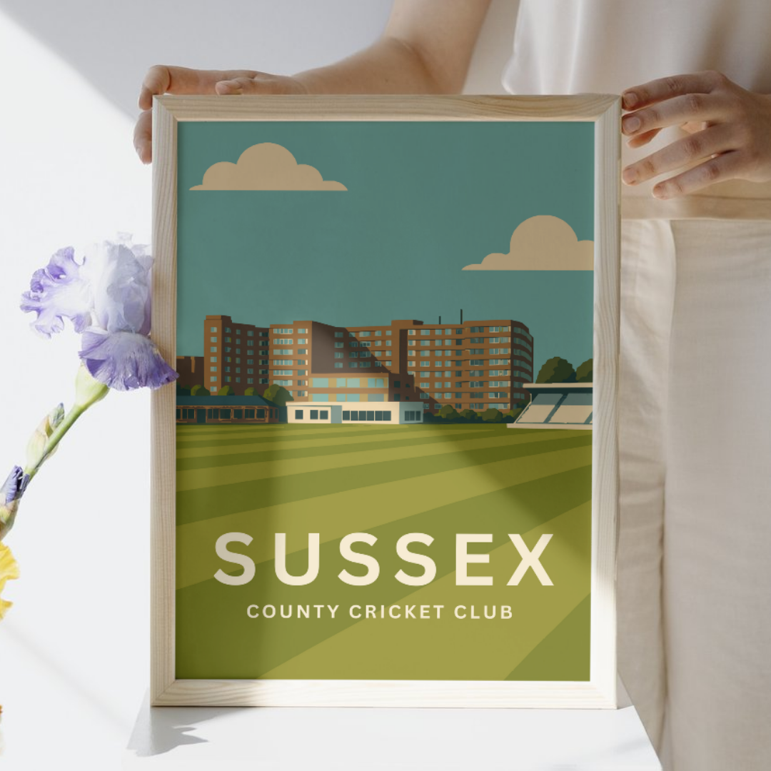 Sussex Cricket Ground Poster Borderless Art Print