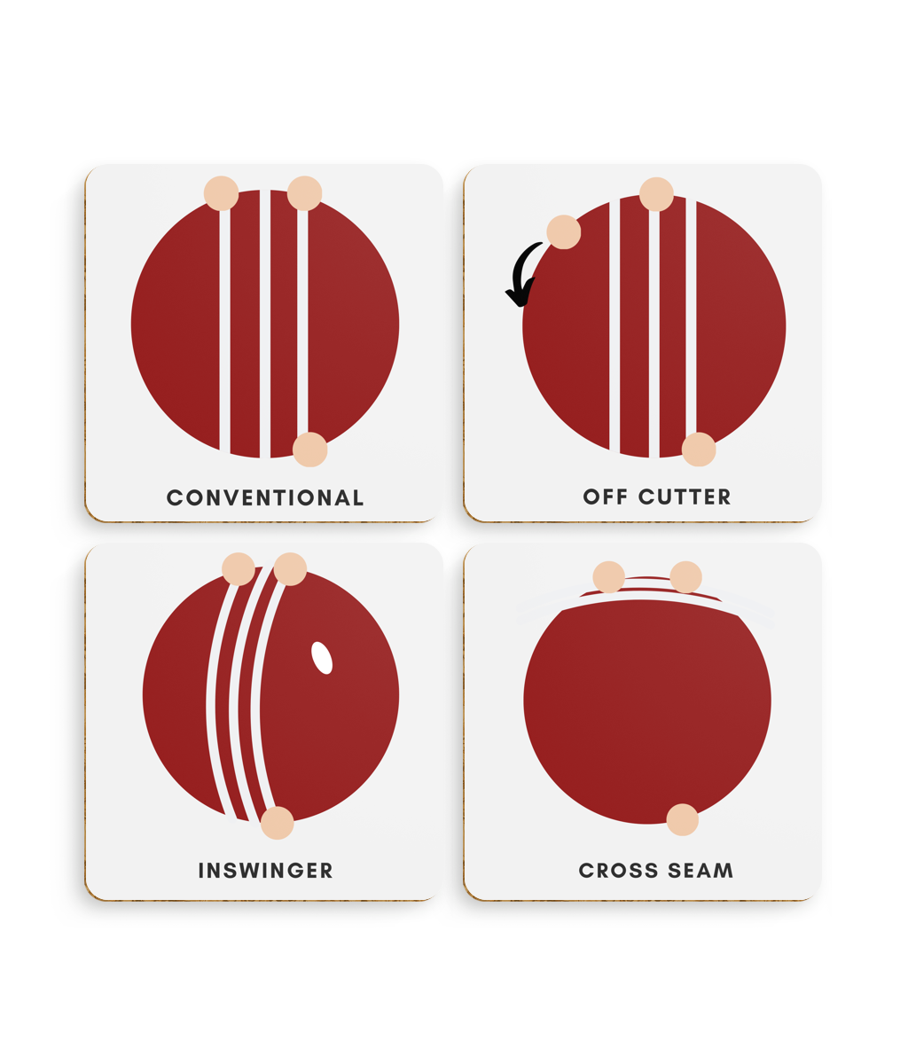 Bowling Grips Cricket Coasters Set
