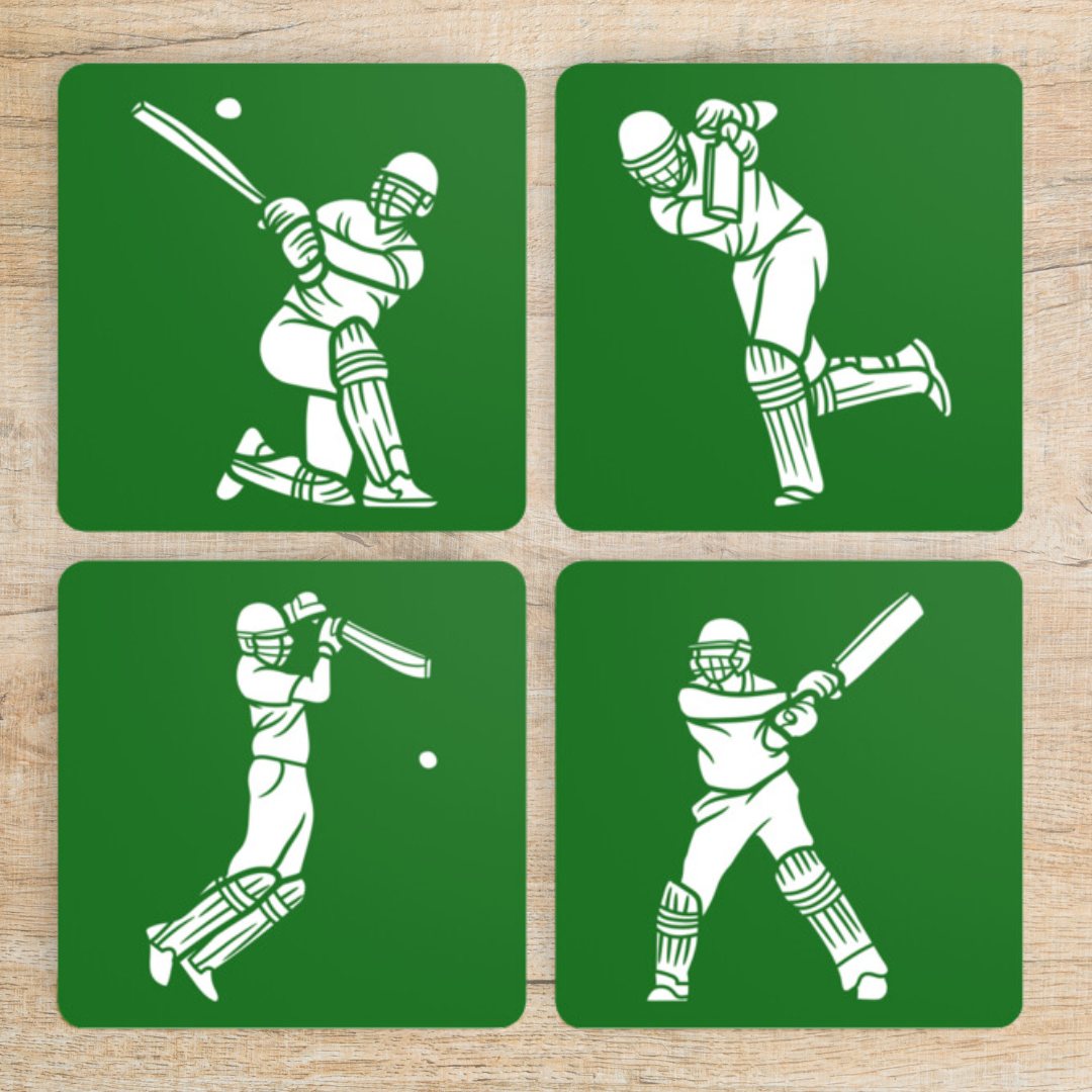 Cricket Batter Coasters Set