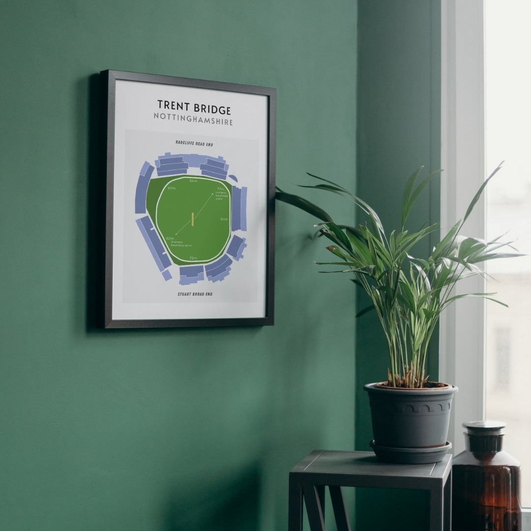 Modern Trent Bridge Cricket Ground Technical Layout Wall Print