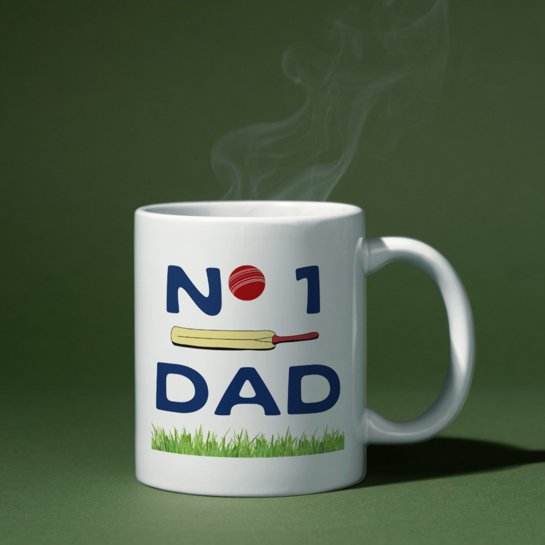 Number 1 Dad Cricket Themed Mug